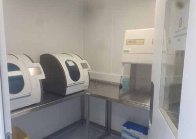 cleanroom with fume hoods